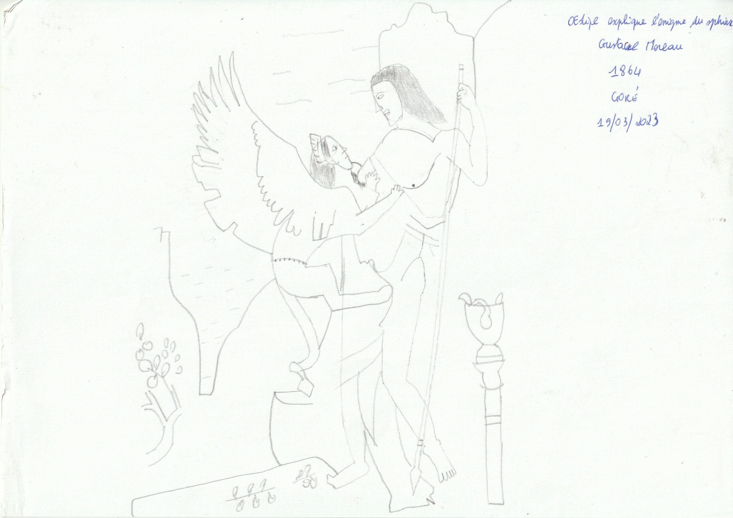 OEdipe explique l’énigme du sphinx